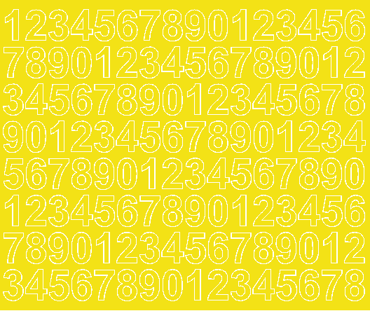 Cyfry samoprzylepne 2 cm żółty z połyskiem