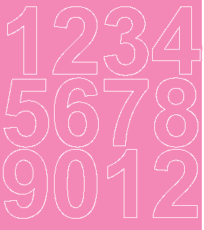 Cyfry samoprzylepne 7 cm różowy z połyskiem
