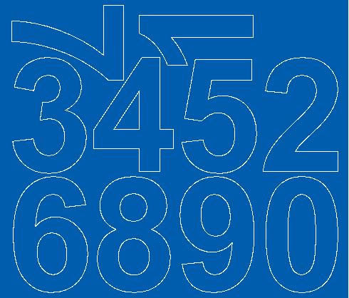 Cyfry samoprzylepne 8 cm niebieski z połyskiem
