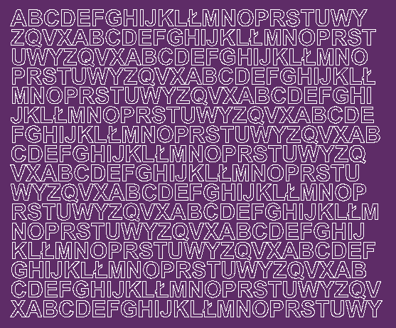 Litery samoprzylepne 1 cm fioletowy z połyskiem